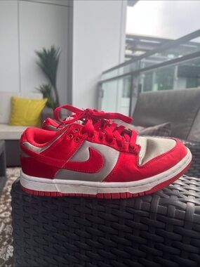 Nike Red and Light Gray Dunks